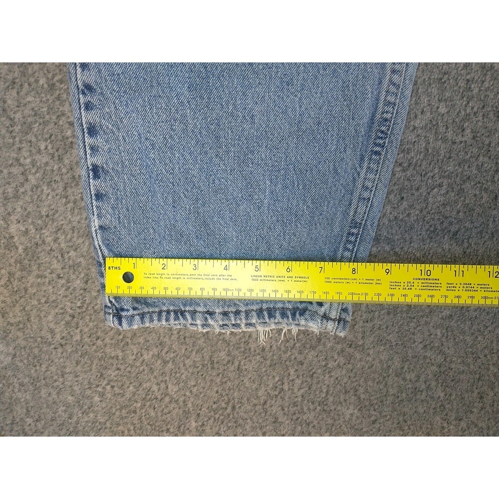 Wrangler 97601VR Mens Light Wash Straight Leg Denim Jeans 36x29 Distressed Blue - Picture 11 of 16